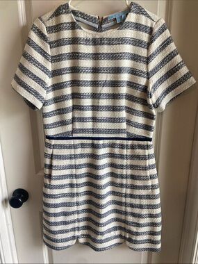 Draper James Blue & White Tweed dress
